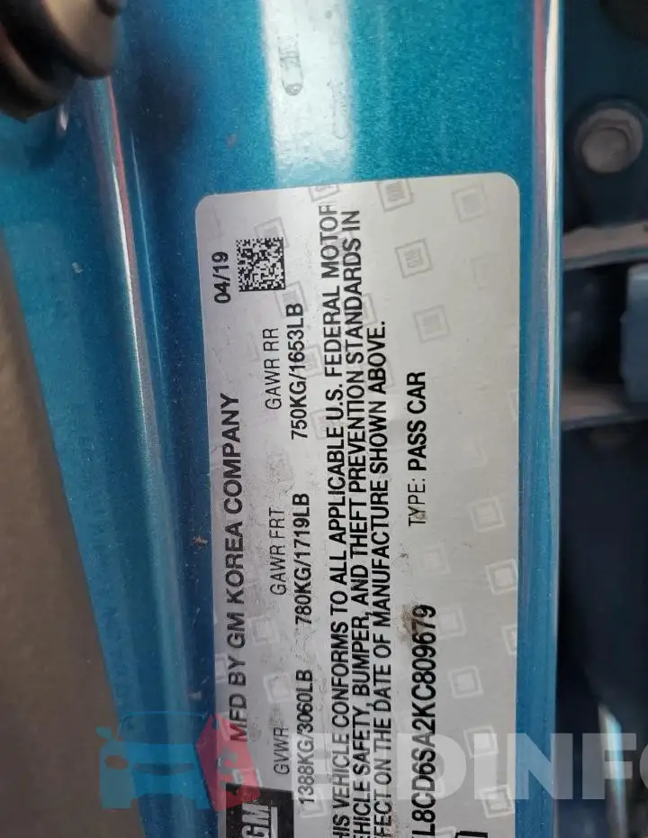 KL8CD6SA2KC809679 Photo# 12