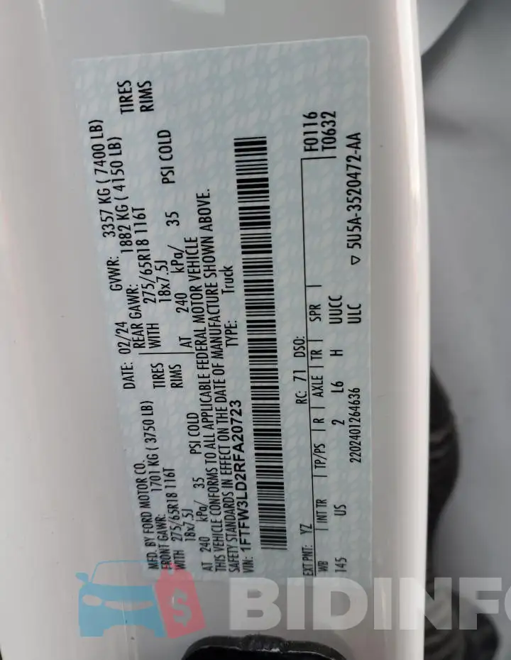 1FTFW3LD2RFA20723 Photo# 13
