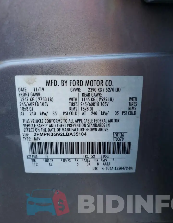 2FMPK3G92LBA35104 Photo# 13