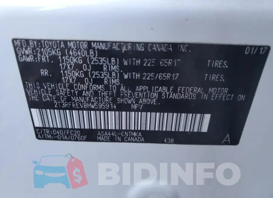 2T3RFREV8HW595914 Photo# 13