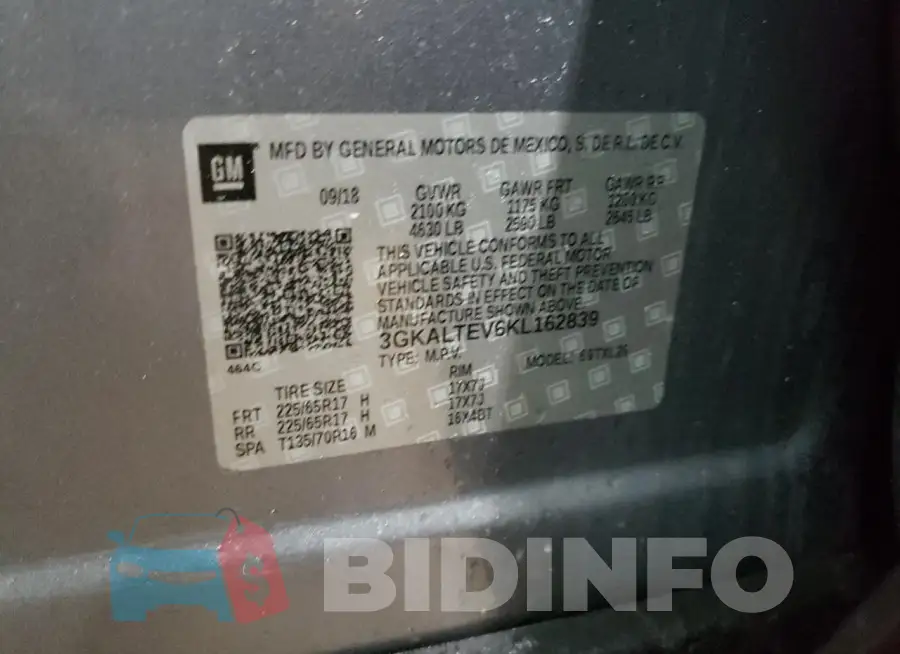 3GKALTEV6KL162839 Photo# 13