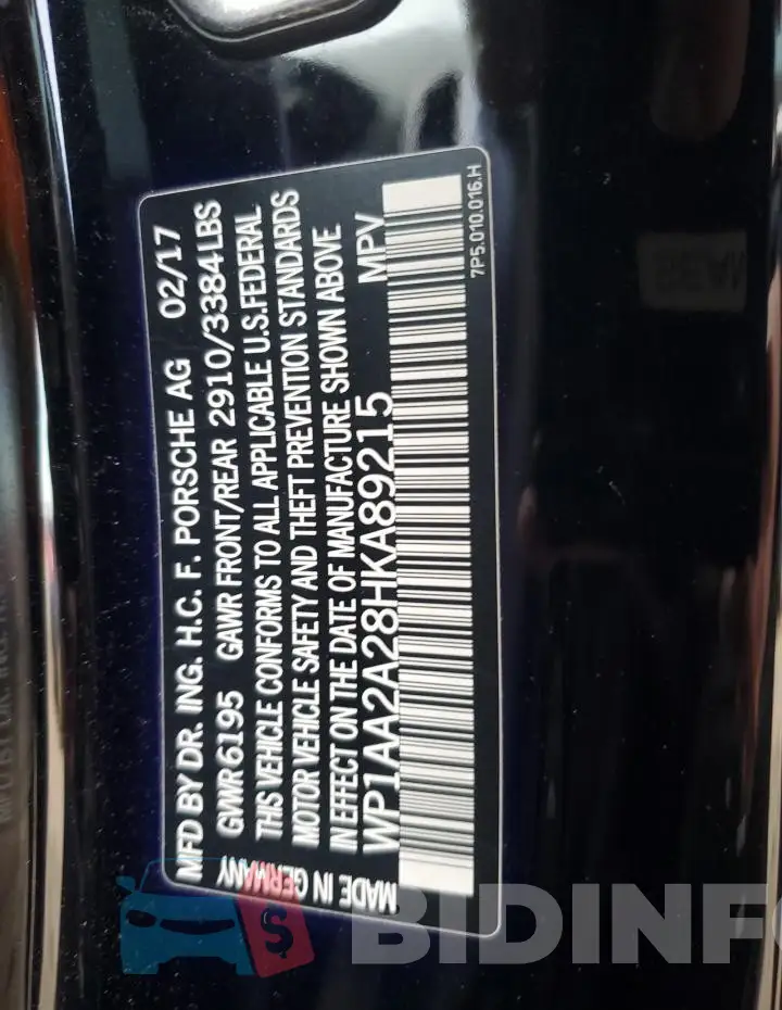 WP1AA2A28HKA89215 Photo# 13