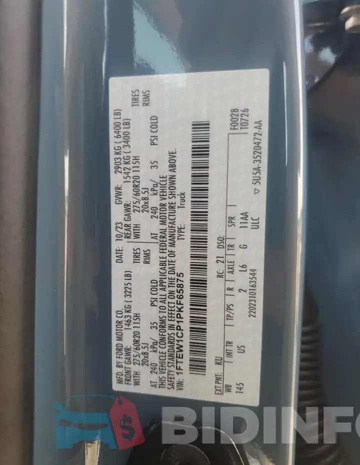 1FTEW1CP1PKF65875 Photo# 12