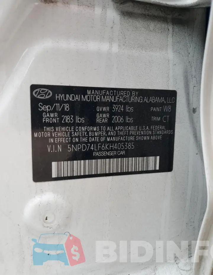 5NPD74LF6KH405385 Photo# 12