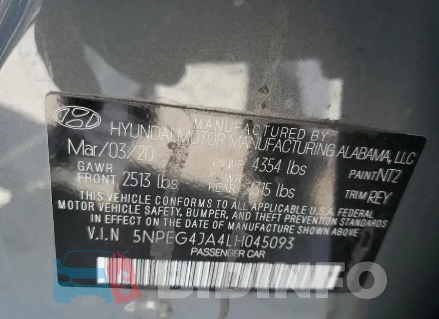 5NPEG4JA4LH045093 Photo# 13