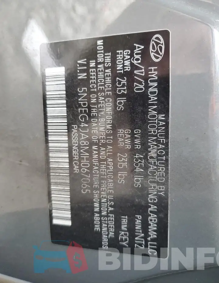 5NPEG4JA8MH067065 Photo# 12