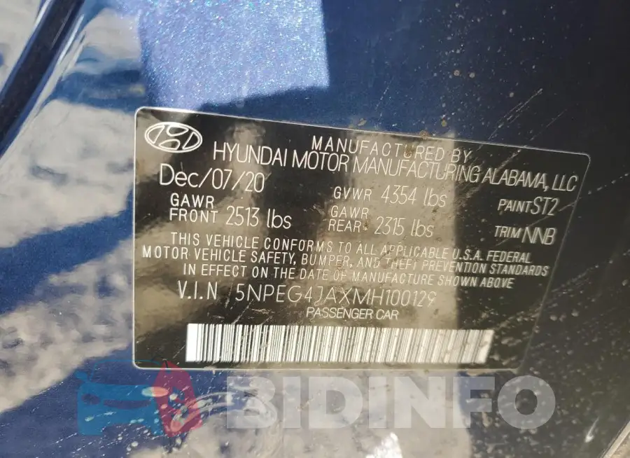 5NPEG4JAXMH100129 Photo# 12