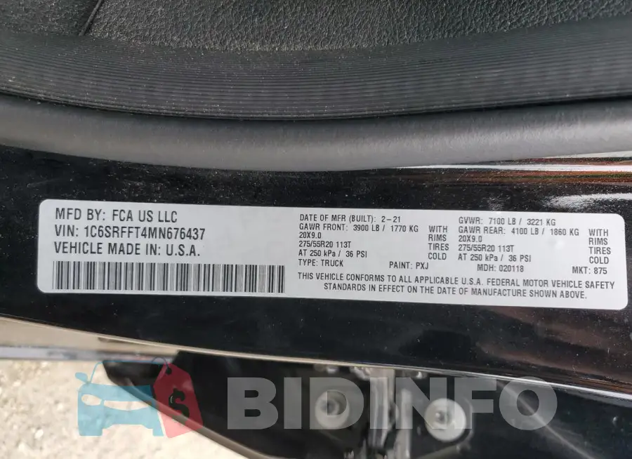 1C6SRFFT4MN676437 Photo# 12