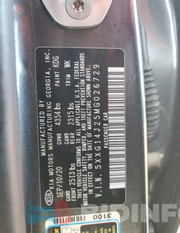 5XXG14J25MG026729 Photo# 12