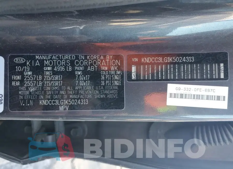 KNDCC3LG1K5024313 Photo# 14