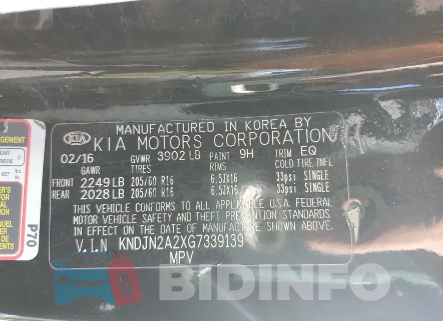 KNDJN2A2XG7339139 Photo# 14