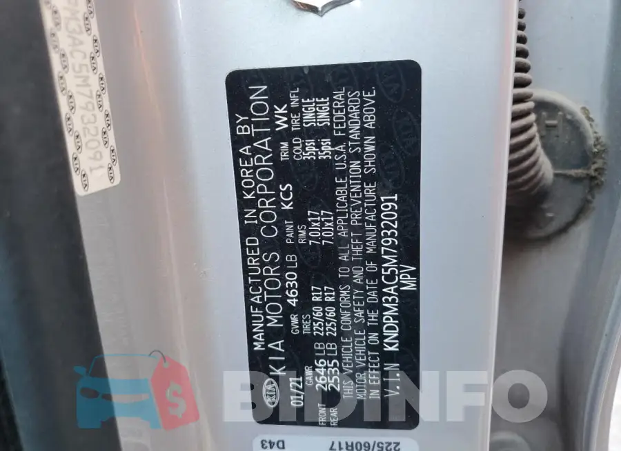 KNDPM3AC5M7932091 Photo# 13