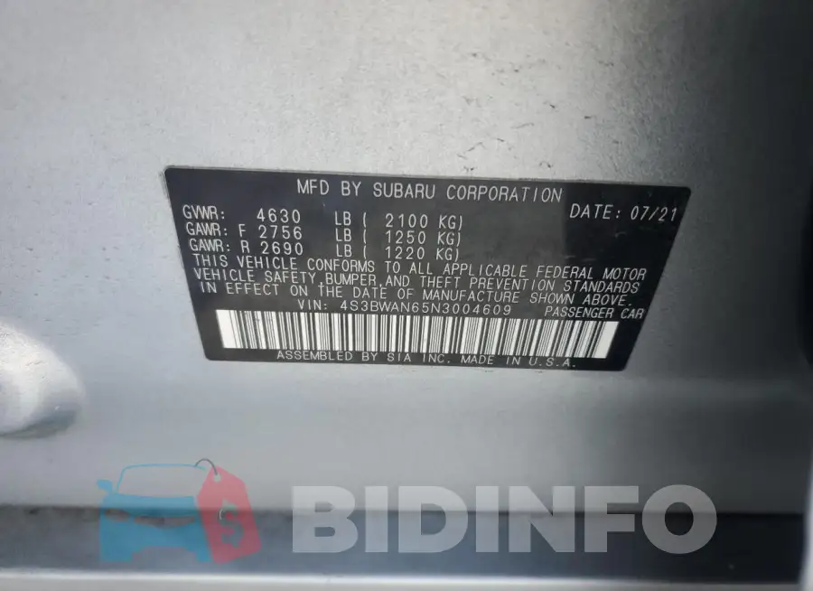4S3BWAN65N3004609 Photo# 12