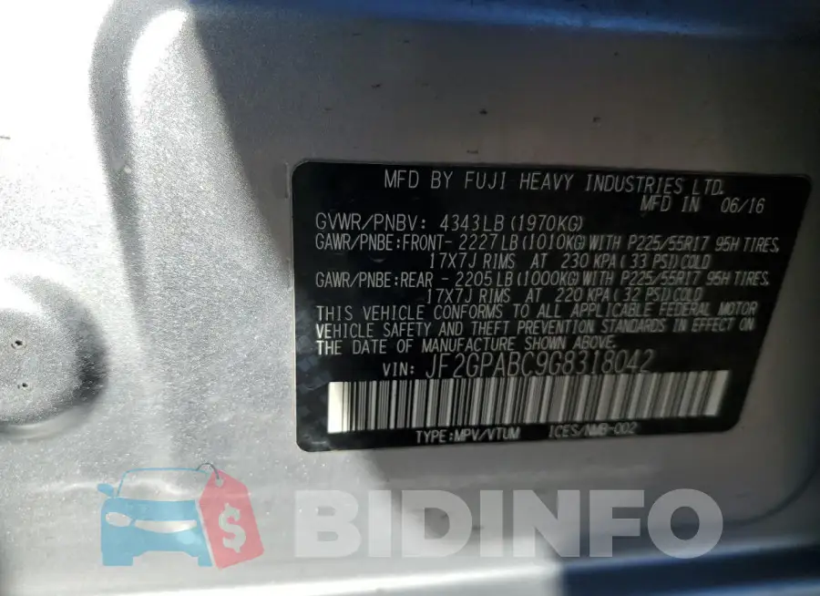 JF2GPABC9G8318042 Photo# 13