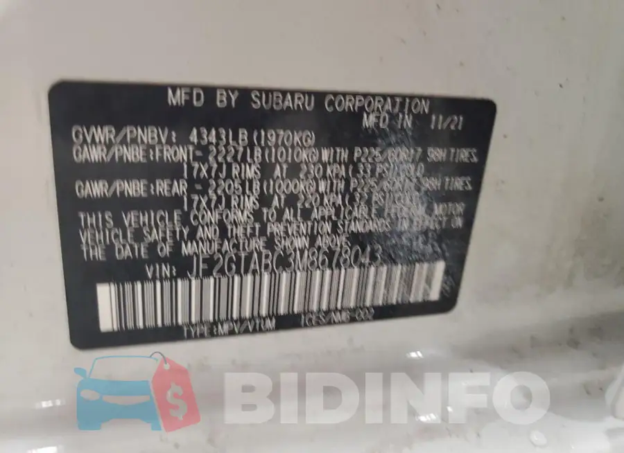 JF2GTABC3M8678043 Photo# 12