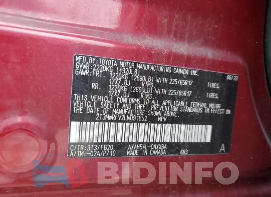 2T3MWRFV2LW091652 Photo# 13