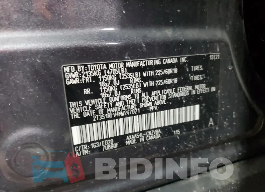 2T3S1RFV4MW247021 Photo# 14