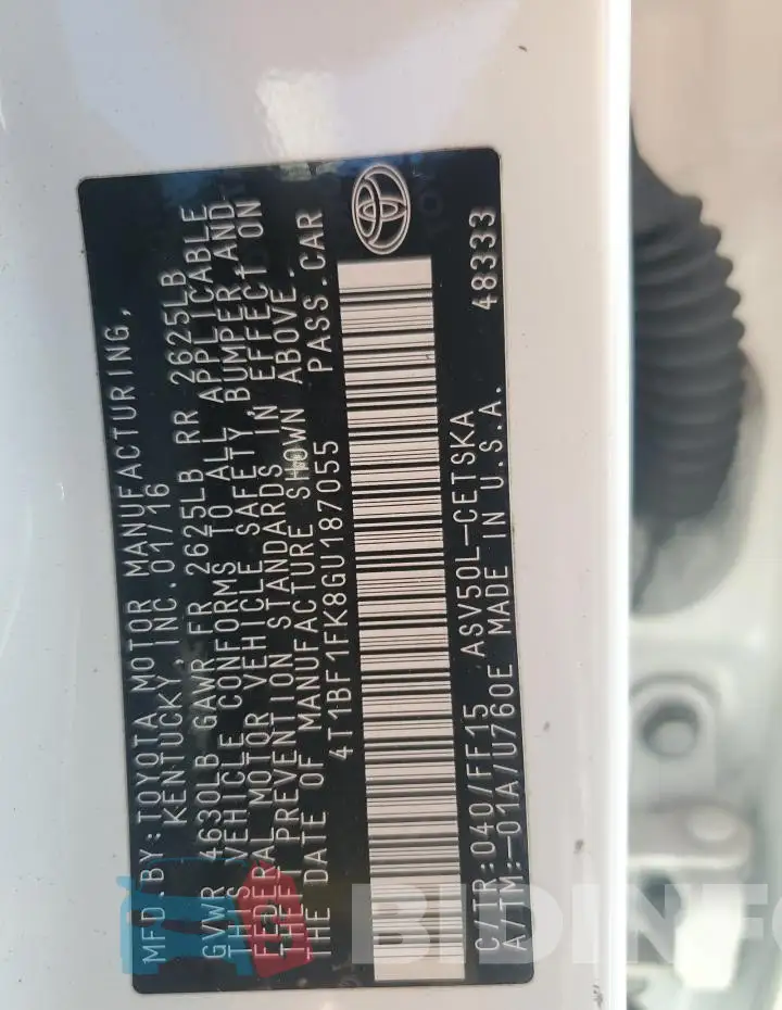 4T1BF1FK8GU187055 Photo# 12
