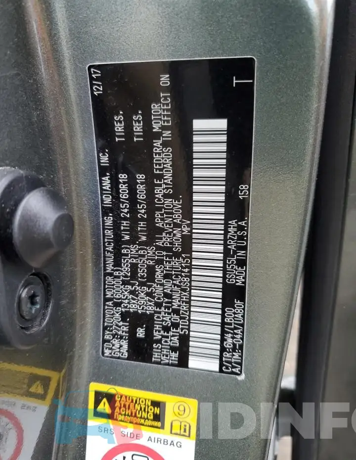 5TDJZRFHXJS814151 Photo# 13