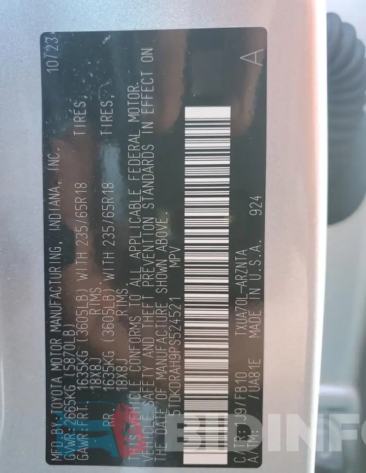5TDKDRAH9PS524521 Photo# 13