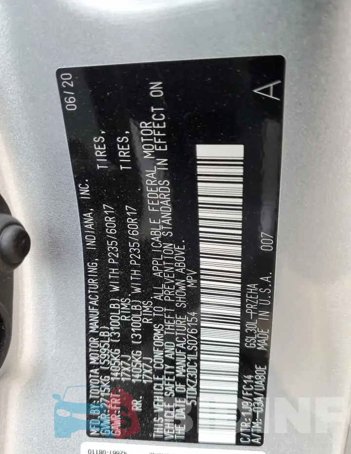 5TDKZ3DC1LS076154 Photo# 14