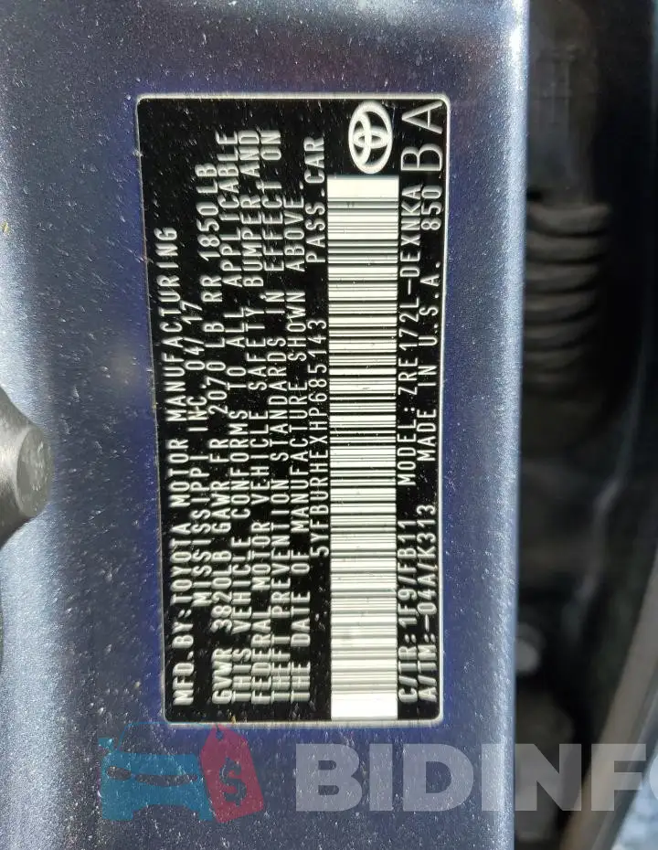 5YFBURHEXHP685143 Photo# 12