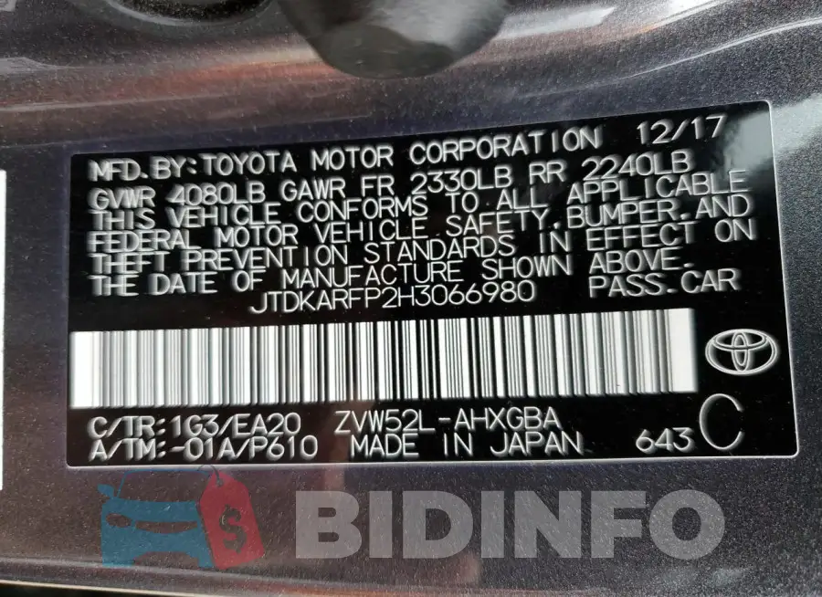 JTDKARFP2H3066980 Photo# 12