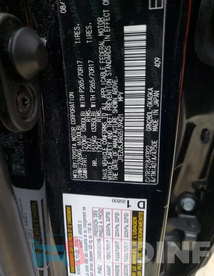 JTEZU5JR6G5139421 Photo# 13
