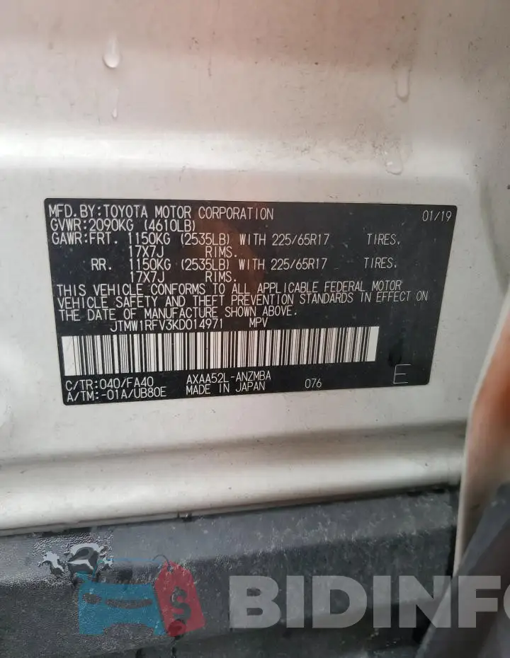 JTMW1RFV3KD014971 Photo# 14
