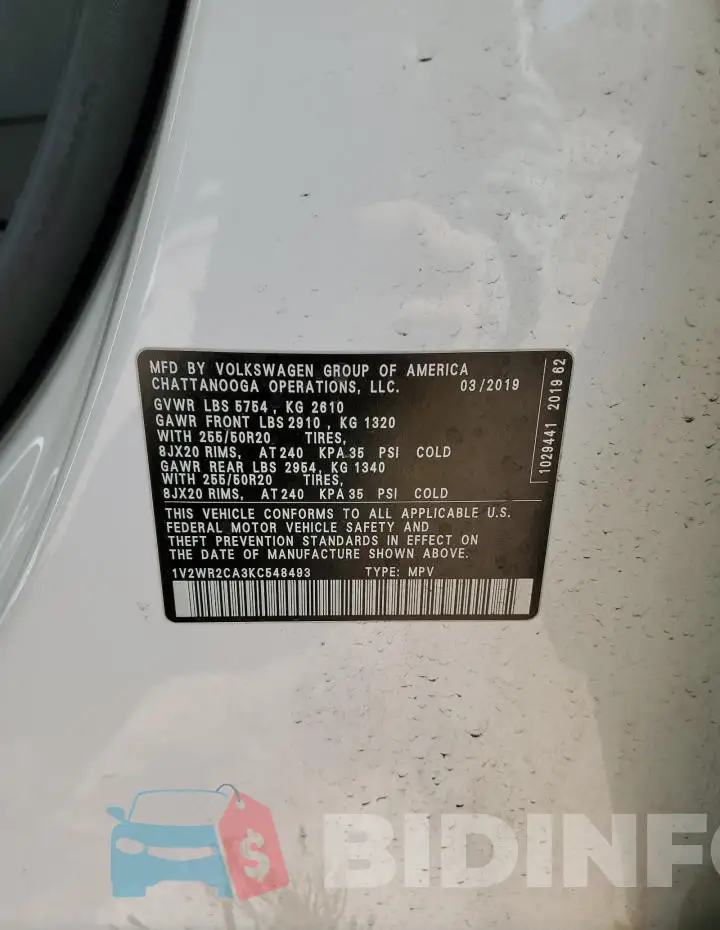 1V2WR2CA3KC548493 Photo# 12