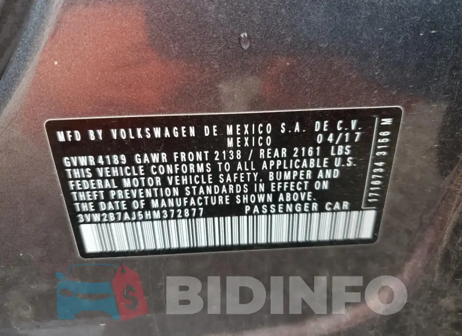 3VW2B7AJ5HM372877 Photo# 12