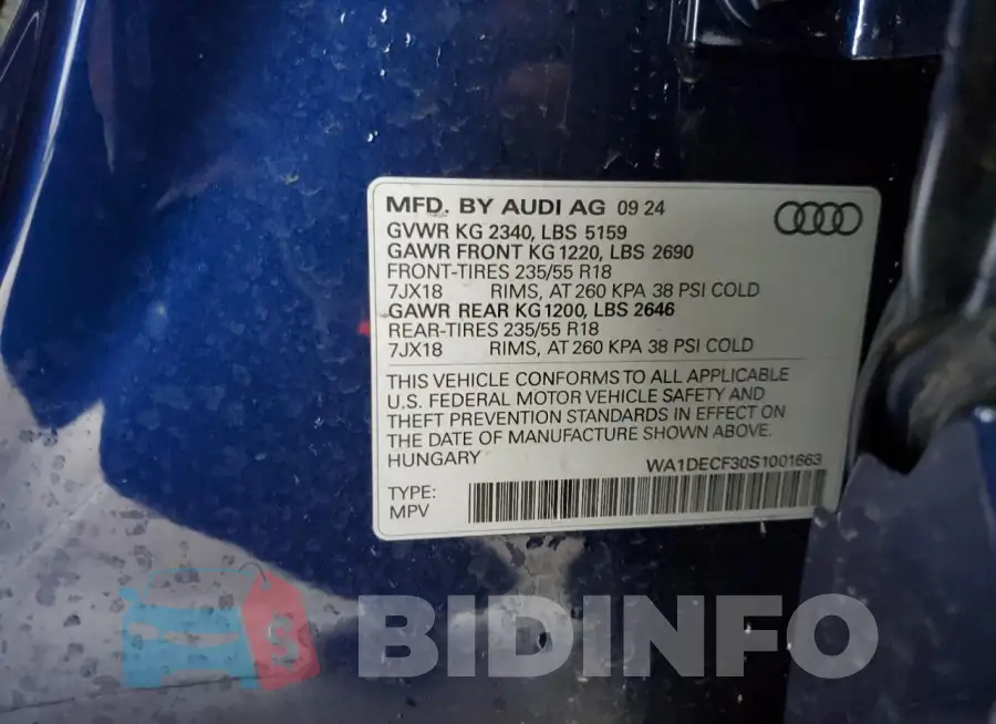 WA1DECF30S1001663 Photo# 13
