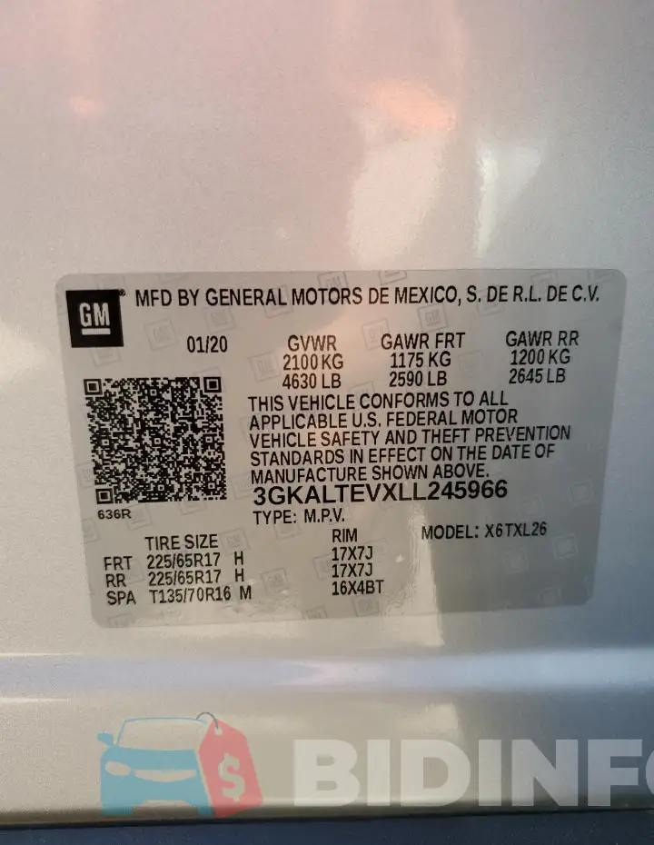 3GKALTEVXLL245966 Photo# 13