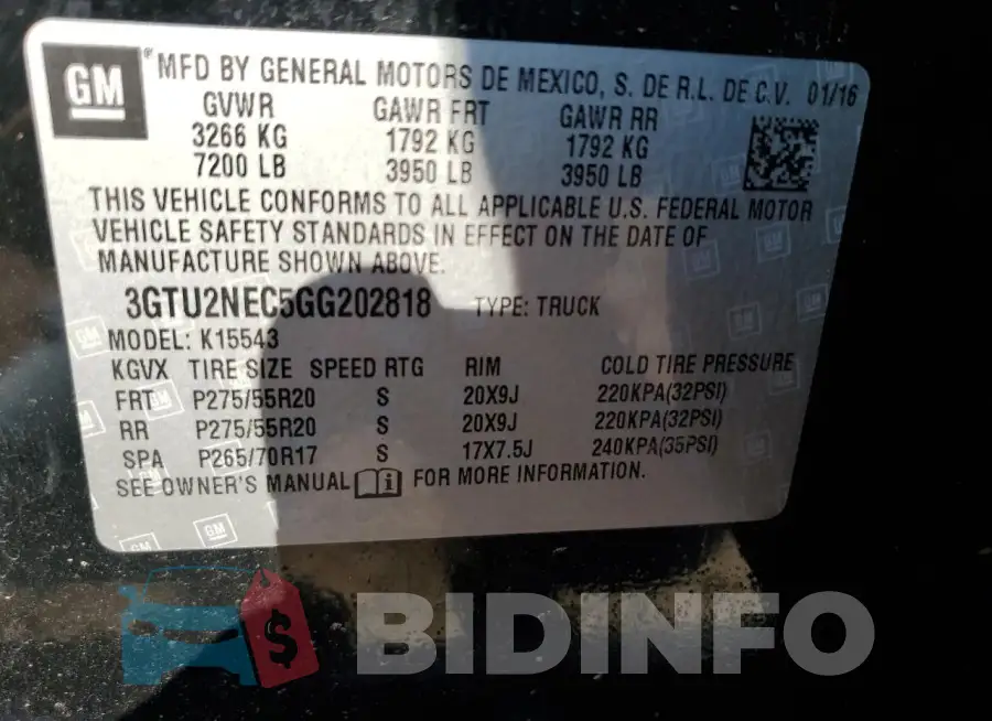 3GTU2NEC5GG202818 Photo# 12