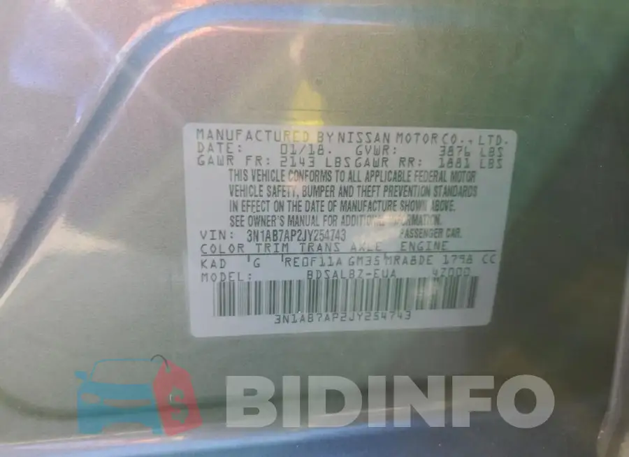 3N1AB7AP2JY254743 Photo# 12
