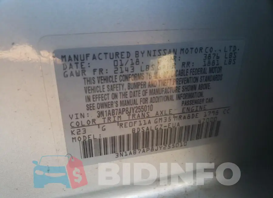3N1AB7AP8JY255010 Photo# 12