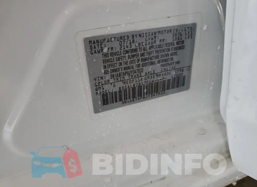 3N1AB7AP8JY347833 Photo# 12