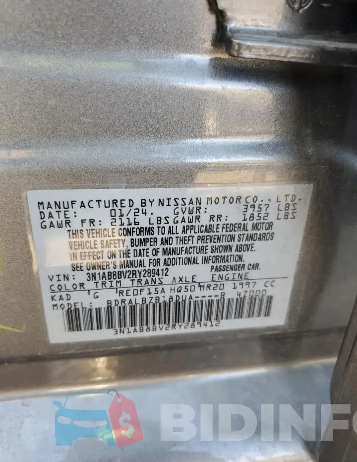 3N1AB8BV2RY289412 Photo# 13