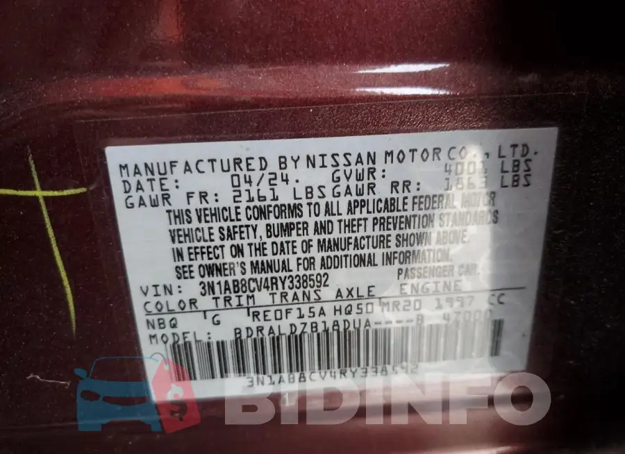 3N1AB8CV4RY338592 Photo# 12