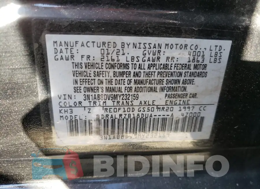 3N1AB8DV9MY232159 Photo# 12
