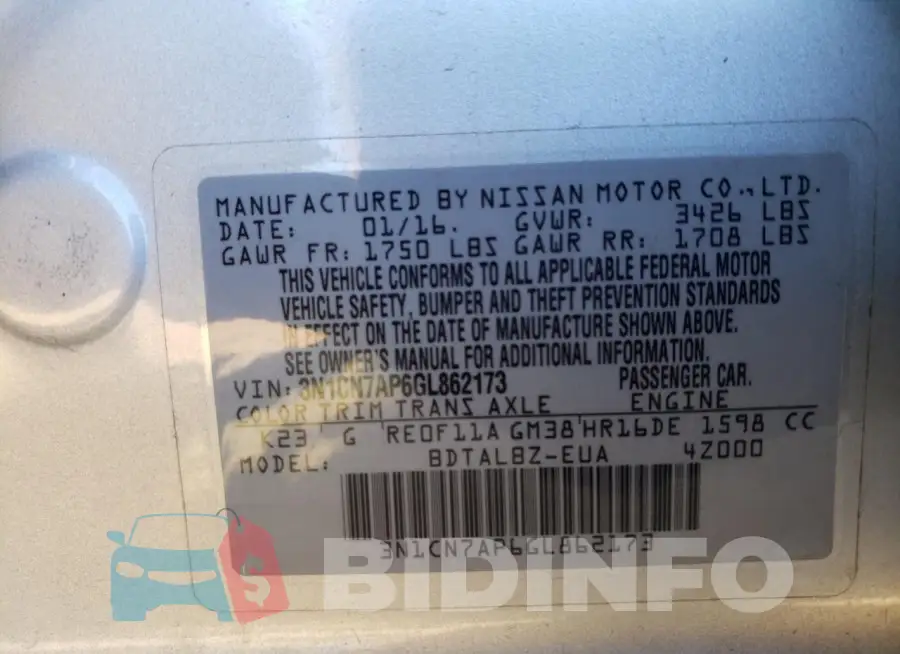 3N1CN7AP6GL862173 Photo# 12