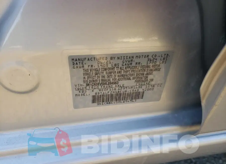 3N1CN8EV5ML894963 Photo# 12