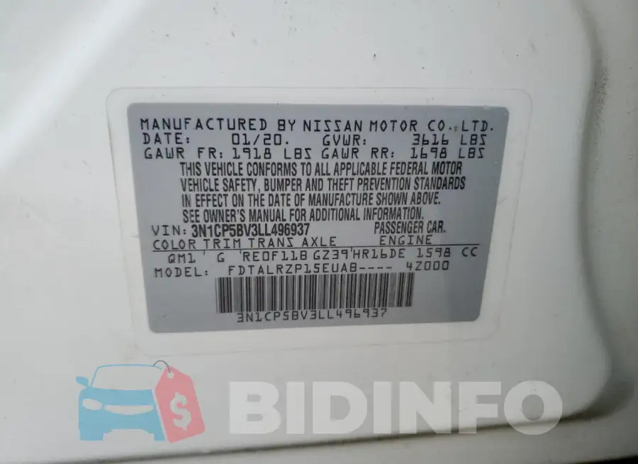 3N1CP5BV3LL496937 Photo# 14