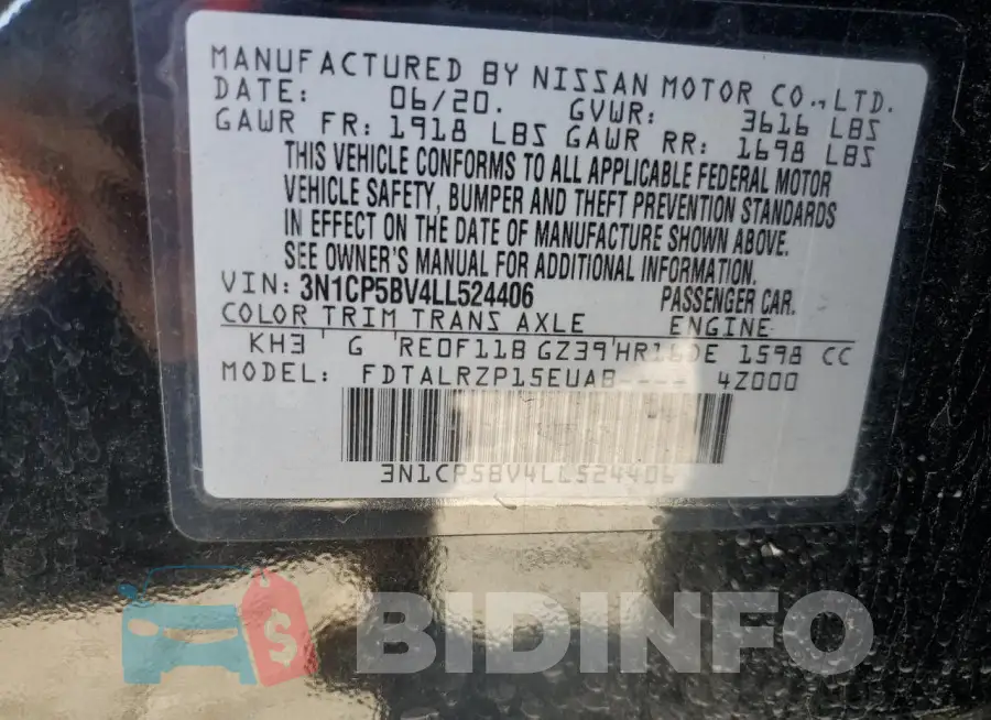 3N1CP5BV4LL524406 Photo# 14