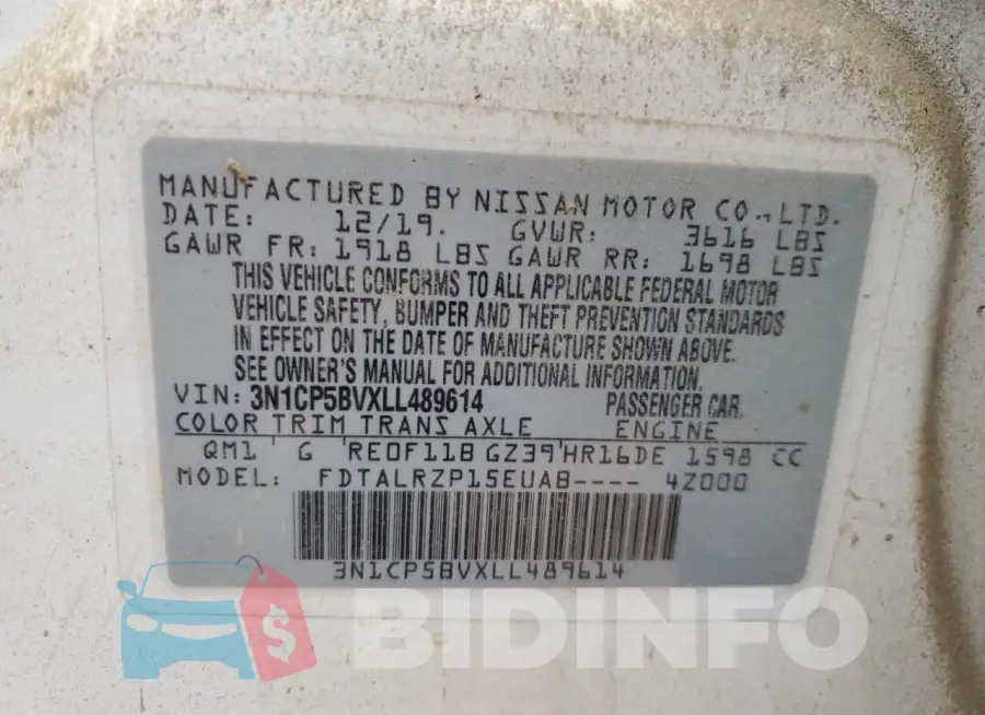 3N1CP5BVXLL489614 Photo# 13