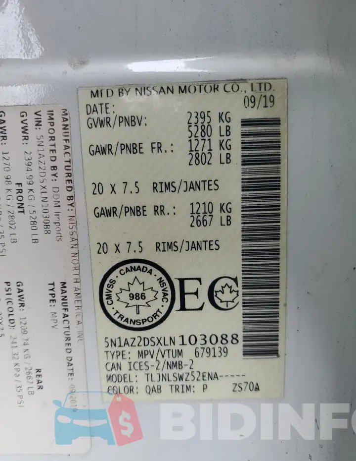 5N1AZ2DSXLN103088 Photo# 13