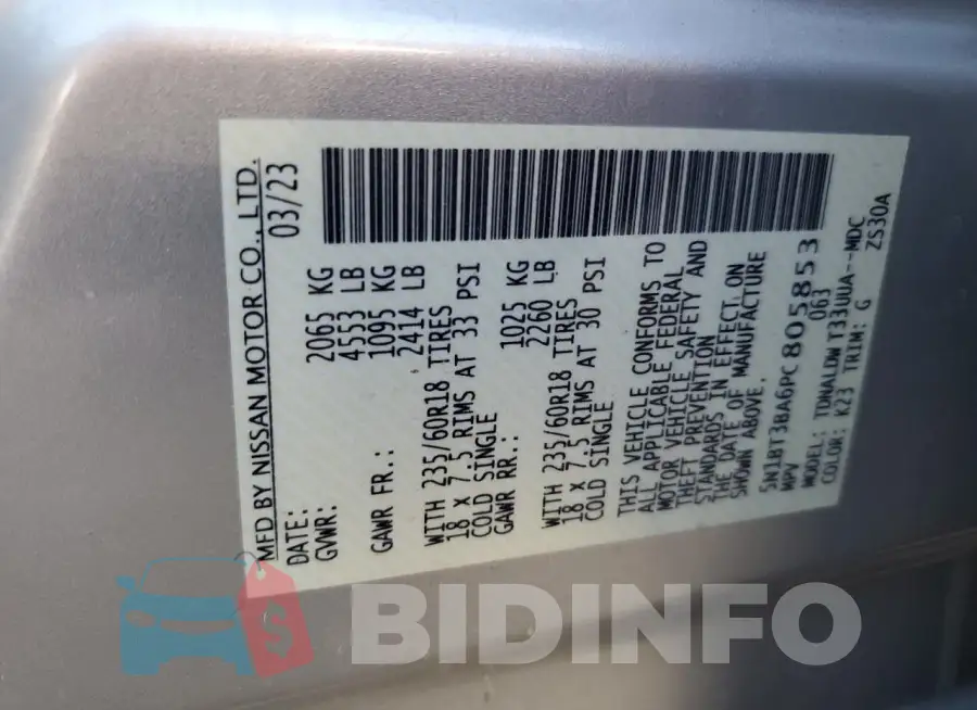 5N1BT3BA6PC805853 Photo# 13