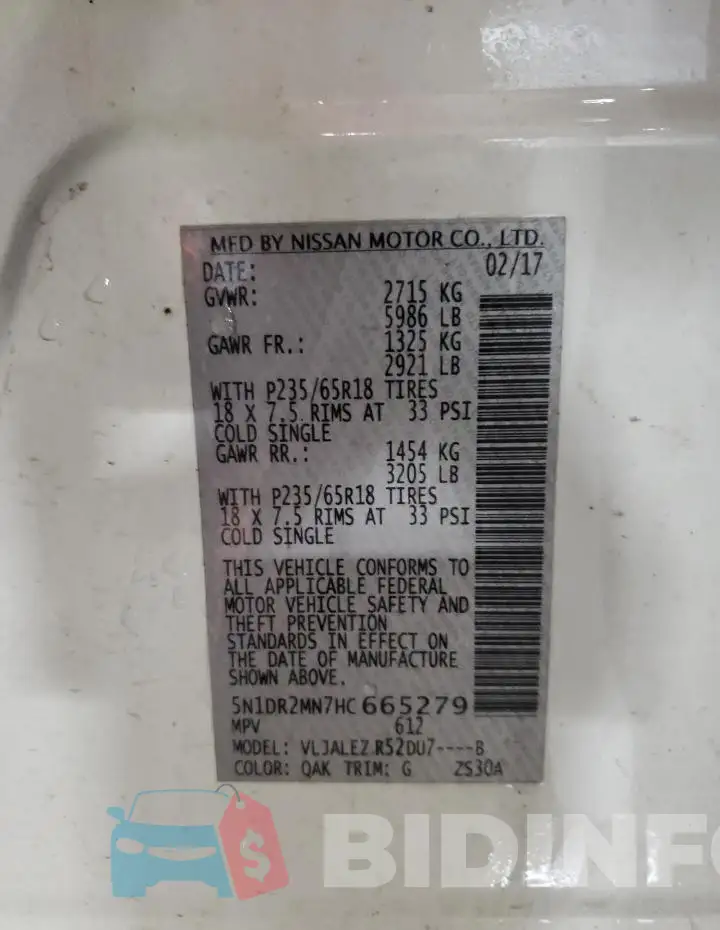 5N1DR2MN7HC665279 Photo# 13