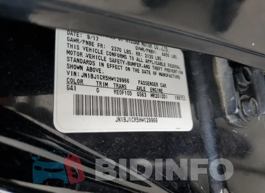 JN1BJ1CR5HW129966 Photo# 12