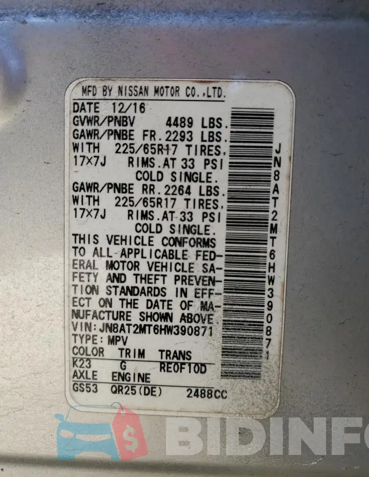 JN8AT2MT6HW390871 Photo# 14